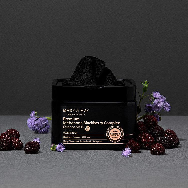 [Mary&May] Premium Idebenone Blackberry Complex Essence Mask 20EA