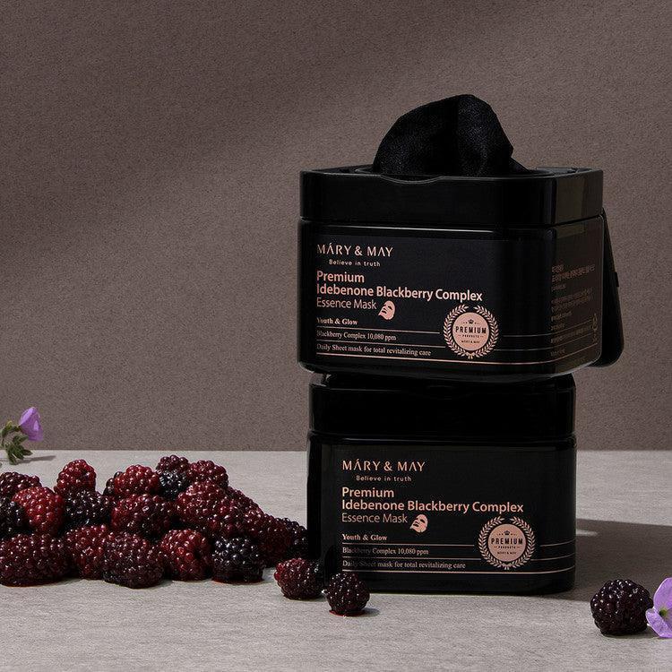 [Mary&May] Premium Idebenone Blackberry Complex Essence Mask 20EA