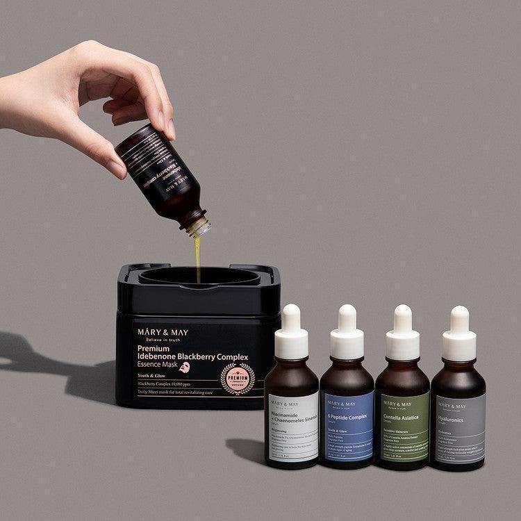 [Mary&May] Premium Idebenone Blackberry Complex Essence Mask 20EA
