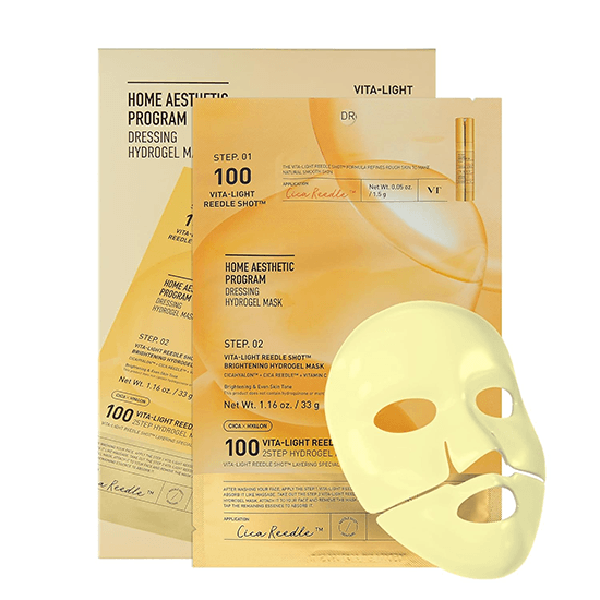 [VT Cosmetics] Vita-Light Reedle Shot 100 2 Step Hydrogel Mask 4EA
