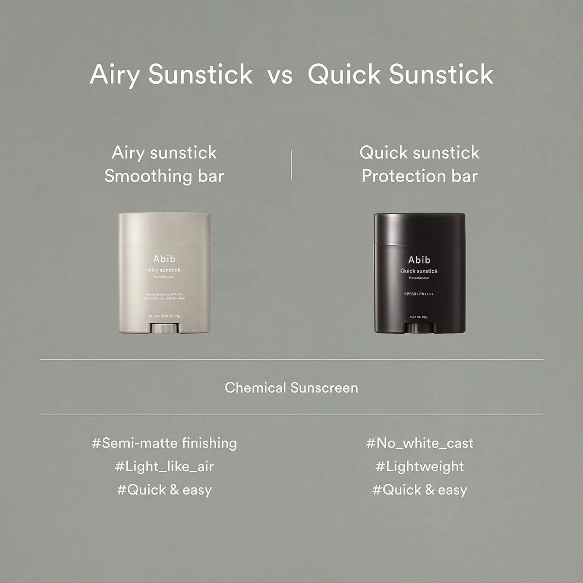 [Abib] Airy Sunstick Smoothing Bar SPF 50+ PA++++ 23g