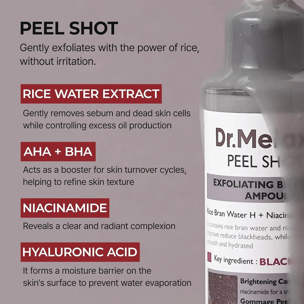[Dr.Melaxin] Peel Shot Exfoliating Black Rice Ampoule 80ml
