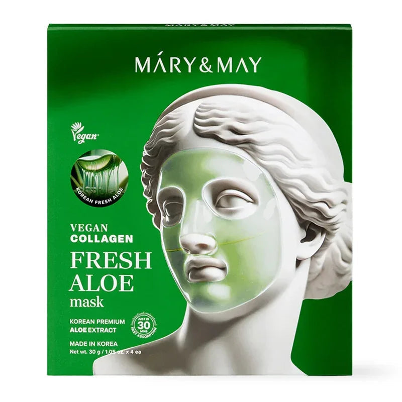 [Mary&May] Vegan Collagen Fresh Aloe Mask 30g*4EA