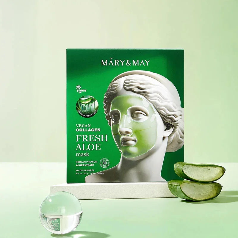 [Mary&May] Vegan Collagen Fresh Aloe Mask 30g*4EA