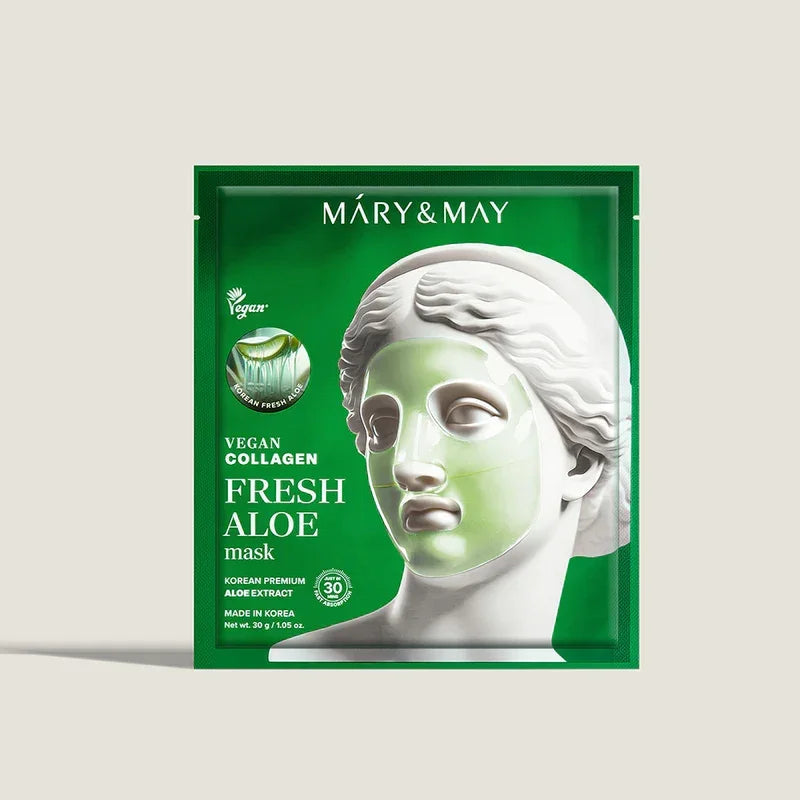 [Mary&May] Vegan Collagen Fresh Aloe Mask 30g*4EA