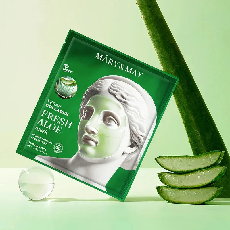 [Mary&May] Vegan Collagen Fresh Aloe Mask 30g*4EA