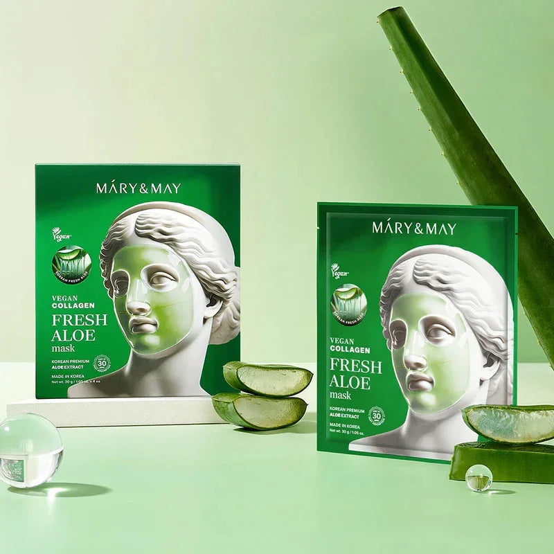 [Mary&May] Vegan Collagen Fresh Aloe Mask 30g*4EA