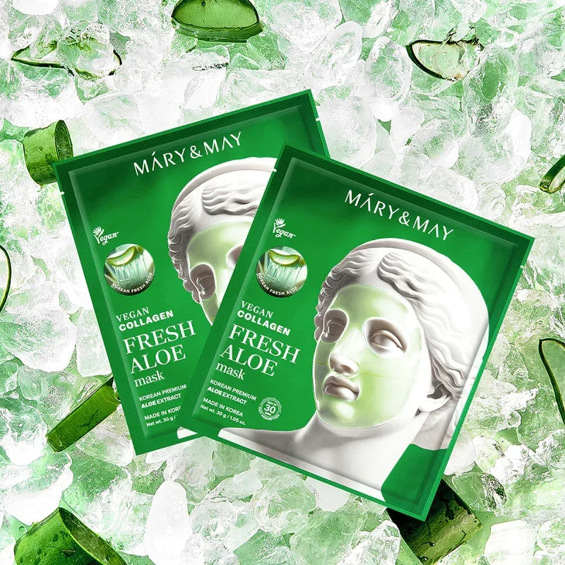 [Mary&May] Vegan Collagen Fresh Aloe Mask 30g*4EA