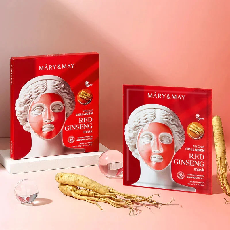 [Mary&May] Vegan Collagen Red Ginseng Mask 30g*4EA