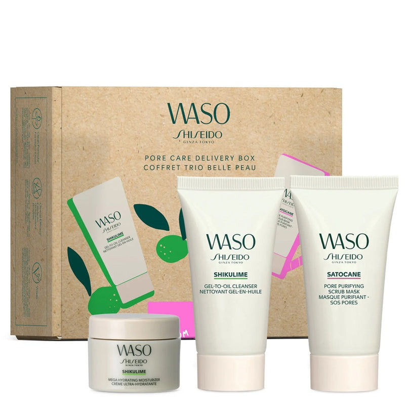 Shiseido Waso Pore Care Kit (Oil Cleanser 30 ml+Moisturizer 15 ml+Scrub Mask 30 ml) (3PC)SET